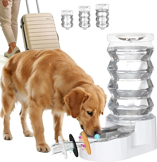 8L Large Gravity Dog Water Dispenser – Automatic Stainless Steel Pet Water Feeder with Triple Filter for Senior Pets
